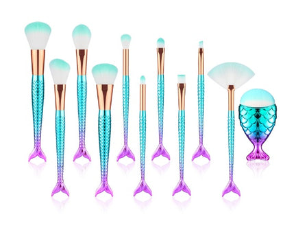 Mermaid Magic 11-Piece Cosmetic Brush Kit